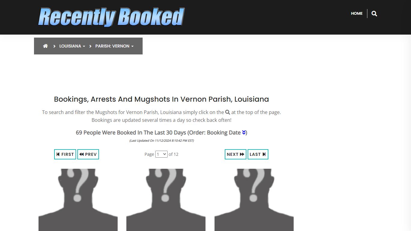 Bookings, Arrests and Mugshots in Vernon Parish, Louisiana