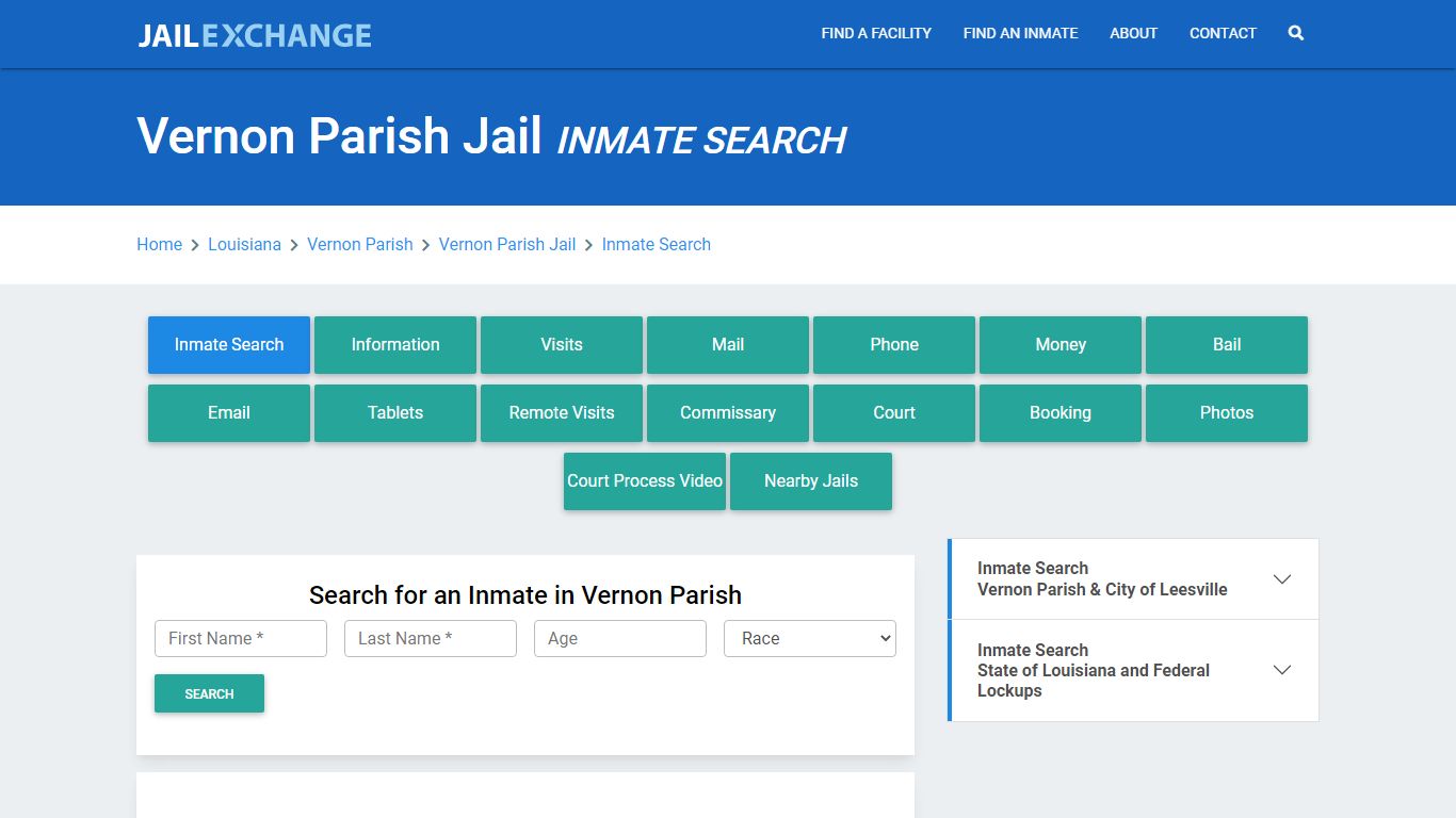 Vernon Parish Jail, LA Inmate Search: Roster & Mugshots - Jail Exchange