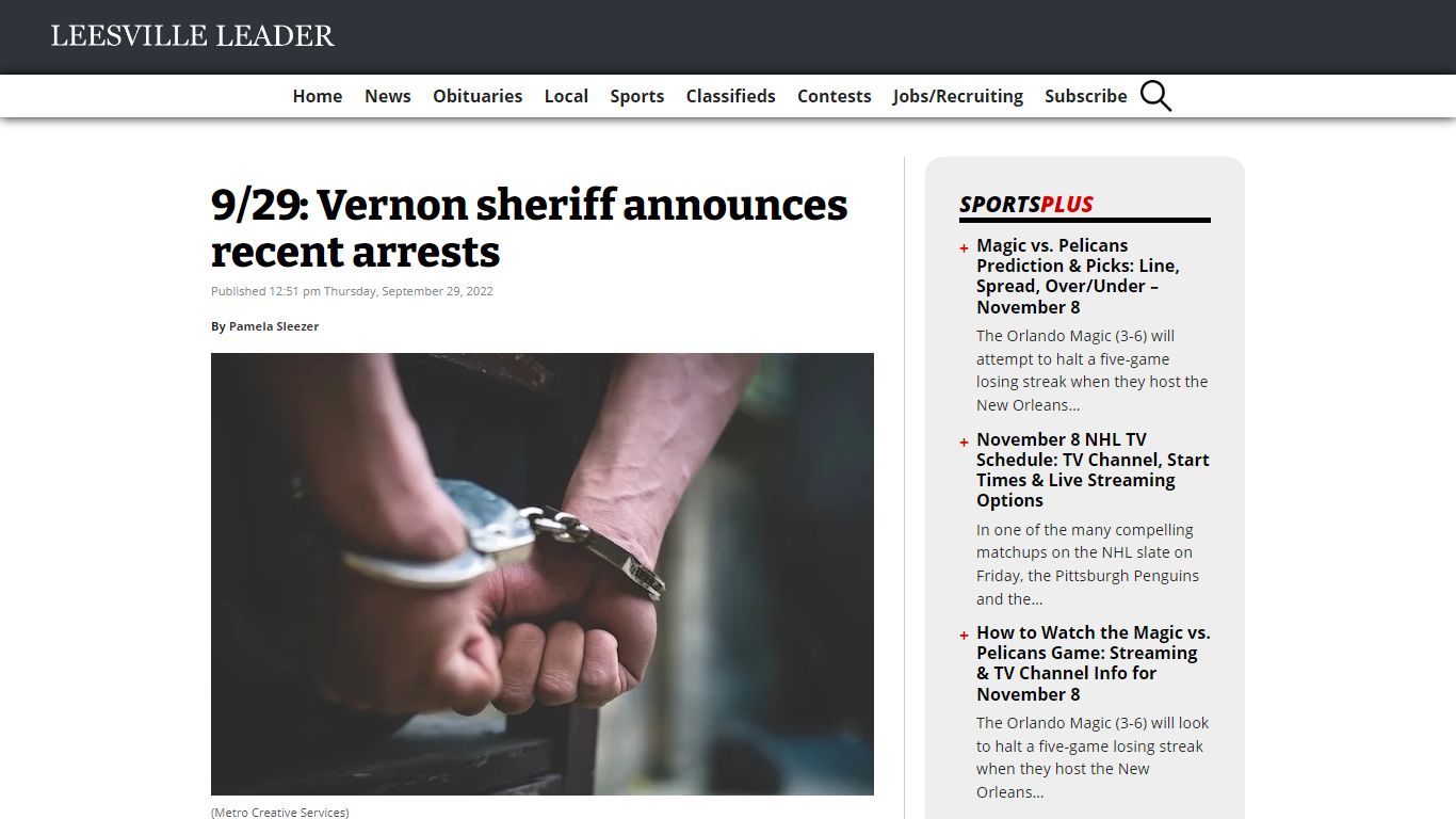 9/29: Vernon sheriff announces recent arrests - Leesville Leader