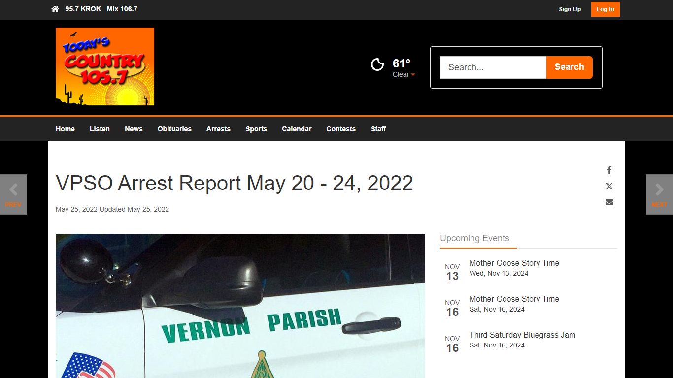 VPSO Arrest Report May 20 - 24, 2022 - westcentralsbest.com